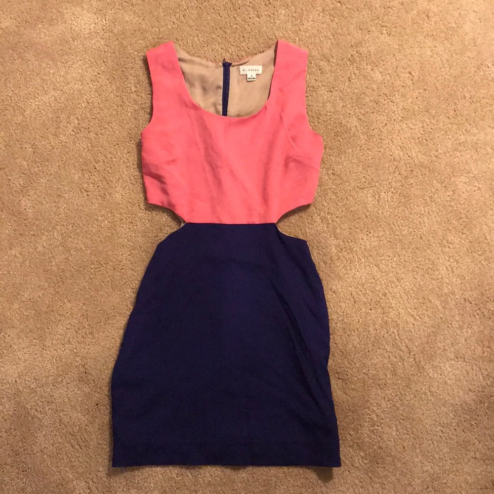 Cut out color block dress